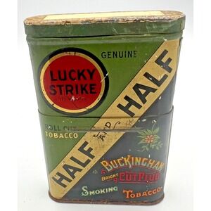 Rare Half & Half Lucky Strike Buckingham Tobacco Tin - Multi-Brand Advertising